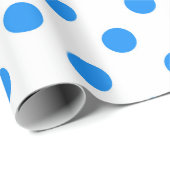 Blaue Polka-Punkte im Hintergrund Geschenkpapier (Rolleneckpunkt)
