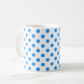 Blaue Polka-Punkte im Hintergrund Kaffeetasse (Vorderseite Links)