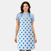Blaue Polka-Punkte im Hintergrund Schürze (Getragen)