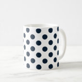 Blaue Polka-Punkte Kaffeetasse (VorderseiteRechts)