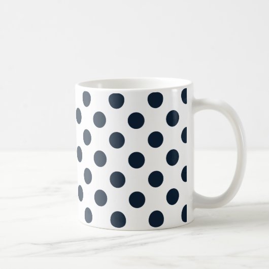 Blaue Polka-Punkte Kaffeetasse (Rechts)
