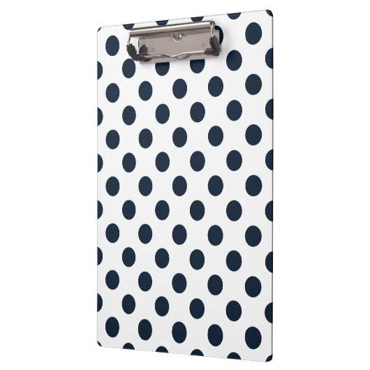 Blaue Polka-Punkte Klemmbrett (Links)