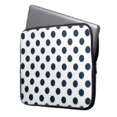 Blaue Polka-Punkte Laptopschutzhülle (Vorderseite Links)