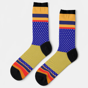 Blaue Polka Punkte + mehr Streifen Socken