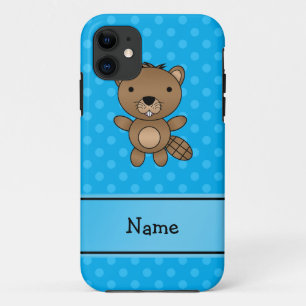 Blaue Polka-Punkte mit personalisiertem Namen Case-Mate iPhone Hülle