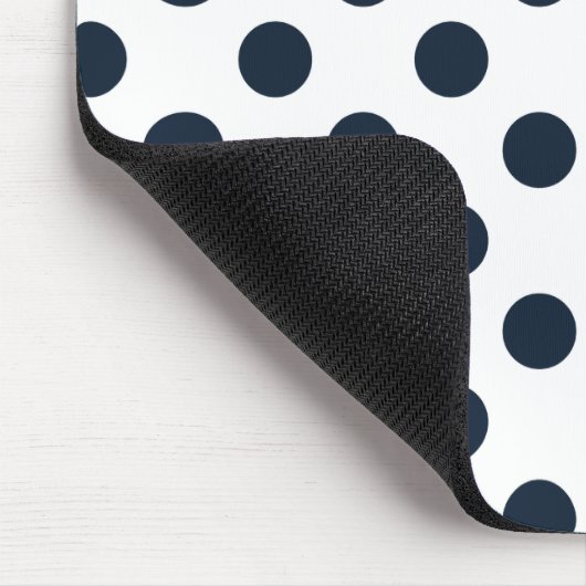 Blaue Polka-Punkte Mousepad (Ecke)