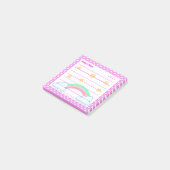 Blaue Polka-Punkte, niedliche Sterne & Regenbogen  Post-it Klebezettel (angewinkelt)