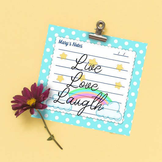 Blaue Polka-Punkte, niedliche Sterne & Regenbogen  Post-it Klebezettel