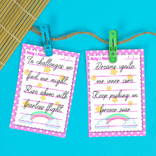 Blaue Polka-Punkte, niedliche Sterne & Regenbogen  Post-it Klebezettel