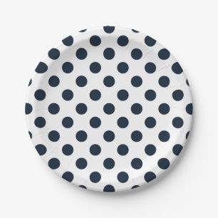 Blaue Polka-Punkte Pappteller