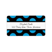 Blaue Polka-Punkte, Polka-Dot-Muster, Punkte, gepu Adressaufkleber (Vorne)