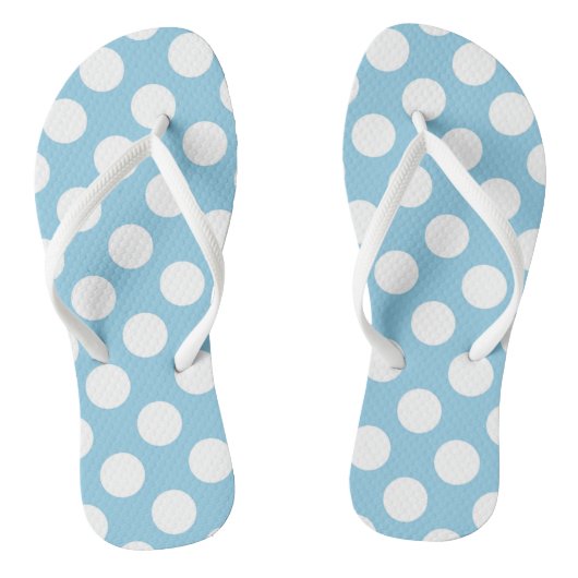 Blaue Polka-Punkte, Polka-Dot-Muster, Punkte, gepu Badesandalen (Fußbett)