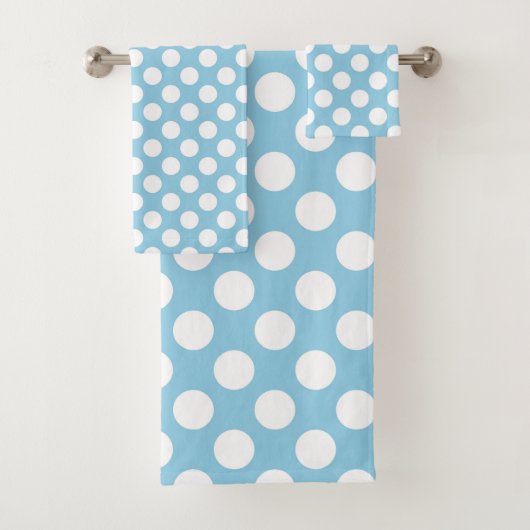 Blaue Polka-Punkte, Polka-Dot-Muster, Punkte, gepu Badhandtuch Set (Insitu)