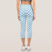 Blaue Polka-Punkte, Polka-Dot-Muster, Punkte, gepu Capri Leggings (Rückseite)