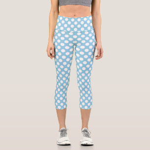 Blaue Polka-Punkte, Polka-Dot-Muster, Punkte, gepu Capri Leggings