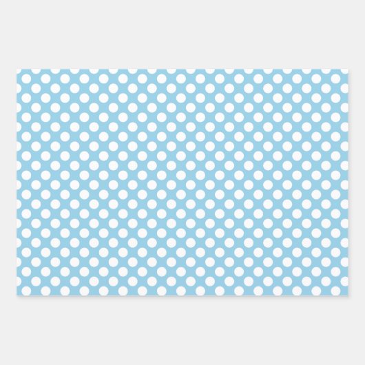 Blaue Polka-Punkte, Polka-Dot-Muster, Punkte, gepu Geschenkpapier Set (Vorderseite)