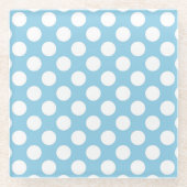 Blaue Polka-Punkte, Polka-Dot-Muster, Punkte, gepu Glasuntersetzer (Vorderseite)