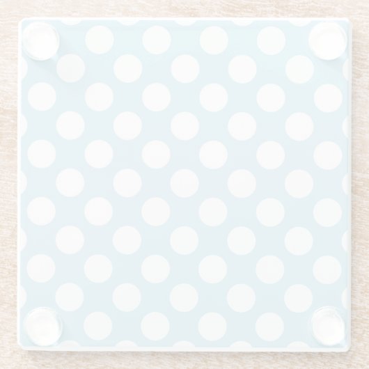 Blaue Polka-Punkte, Polka-Dot-Muster, Punkte, gepu Glasuntersetzer (Rückseite)
