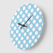 Blaue Polka-Punkte, Polka-Dot-Muster, Punkte, gepu Große Wanduhr (Winkel)