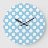 Blaue Polka-Punkte, Polka-Dot-Muster, Punkte, gepu Große Wanduhr (Vorderseite)