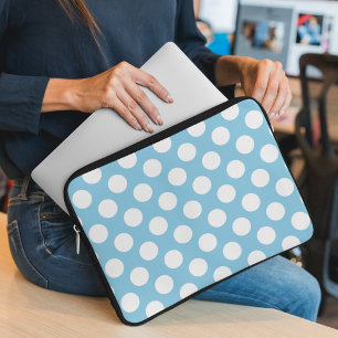 Blaue Polka-Punkte, Polka-Dot-Muster, Punkte, gepu Laptopschutzhülle