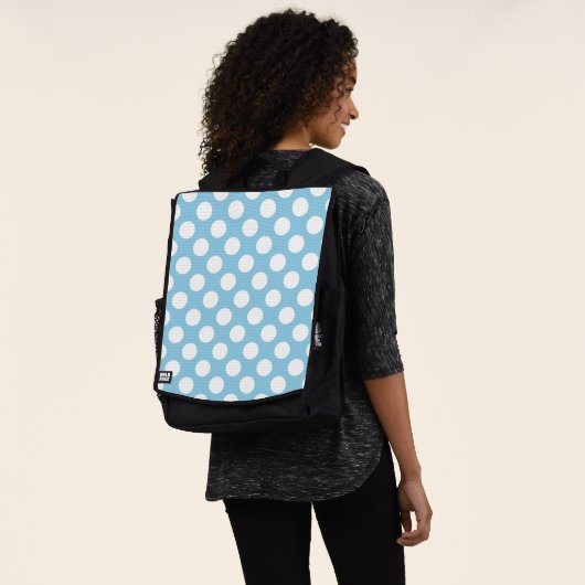 Blaue Polka-Punkte, Polka-Dot-Muster, Punkte, gepu Rucksack (Ausgewaschen)
