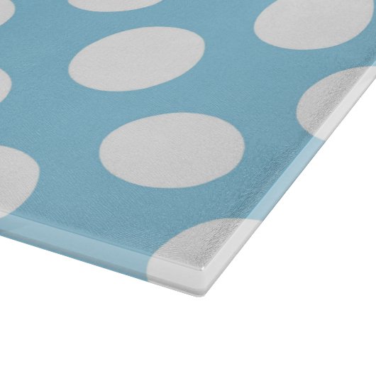 Blaue Polka-Punkte, Polka-Dot-Muster, Punkte, gepu Schneidebrett (Ecke)