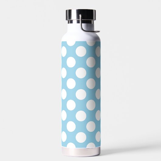 Blaue Polka-Punkte, Polka-Dot-Muster, Punkte, gepu Trinkflasche (Links)