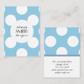 Blaue Polka-Punkte, Polka-Dot-Muster, Punkte, gepu Visitenkarte (Vorne/Hinten)
