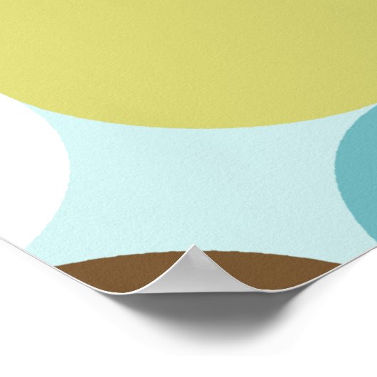 Blaue Polka-Punkte Poster (Ecke)