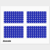 Blaue Polka-Punkte Rechteckiger Aufkleber (Blatt)