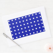 Blaue Polka-Punkte Rechteckiger Aufkleber (Umschlag)