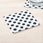 Blaue Polka-Punkte Rechteckiger Pappuntersetzer (angewinkelt)