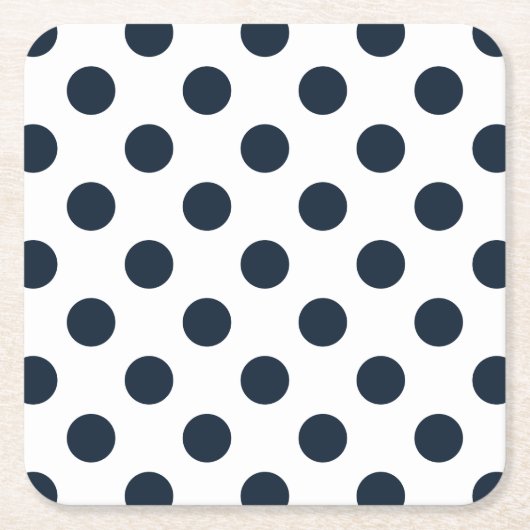 Blaue Polka-Punkte Rechteckiger Pappuntersetzer (Vorderseite)