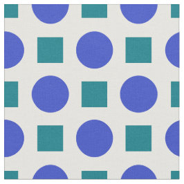 Blaue Polka-Punkte und grüne Quadrate Stoff