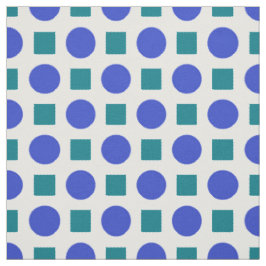 Blaue Polka-Punkte und grüne Quadrate Stoff