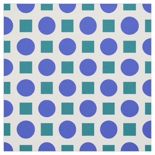 Blaue Polka-Punkte und grüne Quadrate Stoff (Muster)