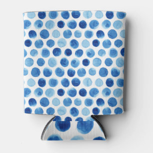 Blaue Polka Punkte, wasserfarbenes, nahtloses Must Dosenkühler