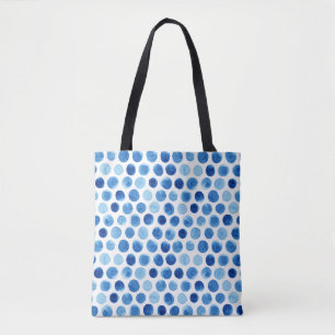 Blaue Polka Punkte, wasserfarbenes, nahtloses Must Tasche
