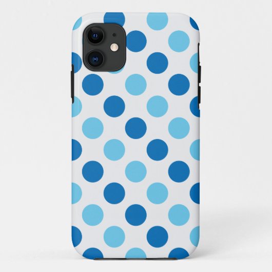 Blaue Polka-Punktmuster Case-Mate iPhone Hülle (Rückseite)
