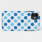 Blaue Polka-Punktmuster Case-Mate iPhone Hülle (Rückseite (Horizontal))