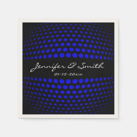 Blaue Polka-Punktmuster Serviette (Vorderseite)