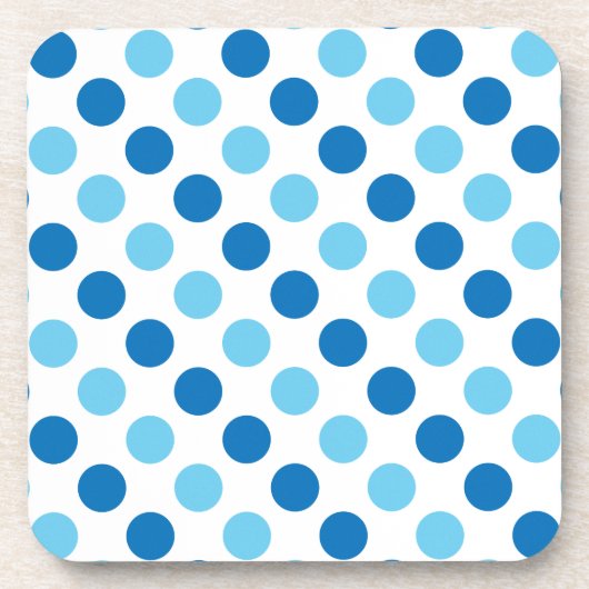 Blaue Polka-Punktmuster Untersetzer (Vorderseite)