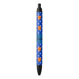 Blaue Polkapunkte des personalisierten Kugelschreiber
