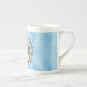 Blaue Pollinator-Garten Bone China Tasse (Rechts)