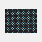 Blaue Pollka-Kreuze auf schwarz Fleecedecke (Vorderseite (Horizontal))