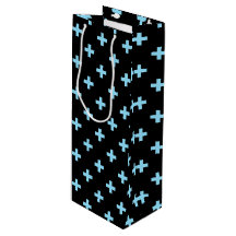 Blaue Pollka-Kreuze auf schwarz