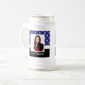 Blaue Polster-Dot-Vorlage Bierglas (Vorderseite Links)