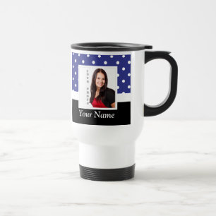 Blaue Polster-Dot-Vorlage Reisebecher