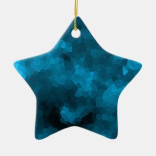 Blaue Polygonal Keramik Ornament